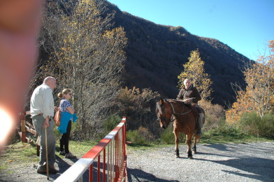 Dando paso a un caballista