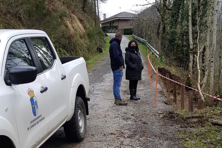 Se inician las obras para sostener el vial de Obacho