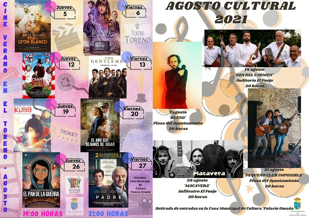 Cine y conciertos en la calle en el ‘Agosto Cultural’ de Cangas