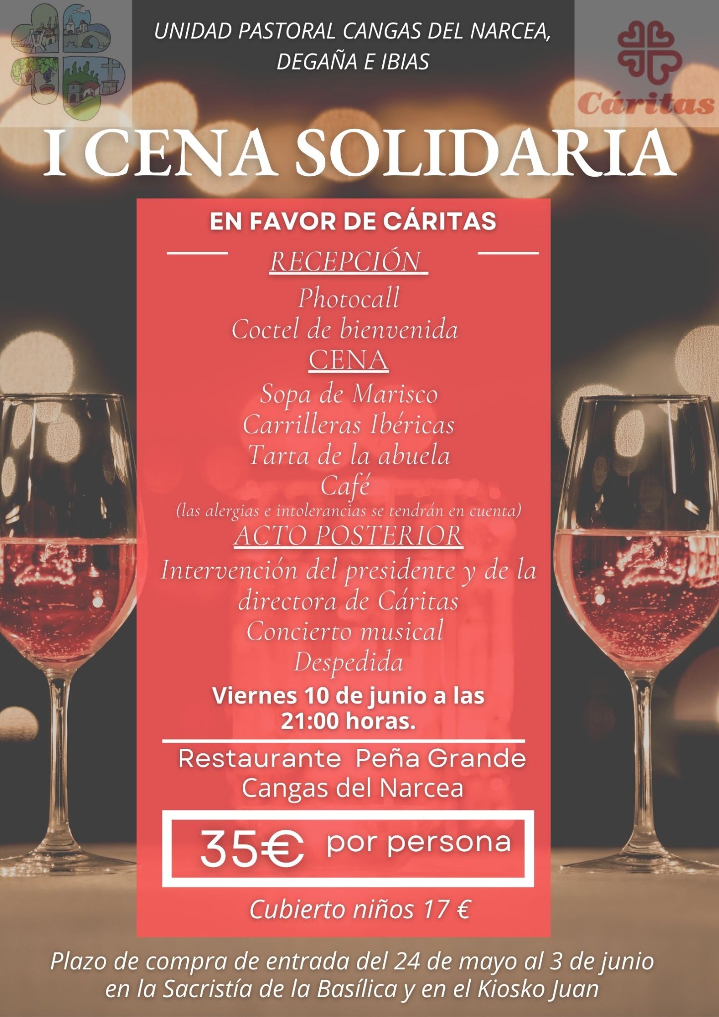 CANGAS: Cena solidaria de Cáritas