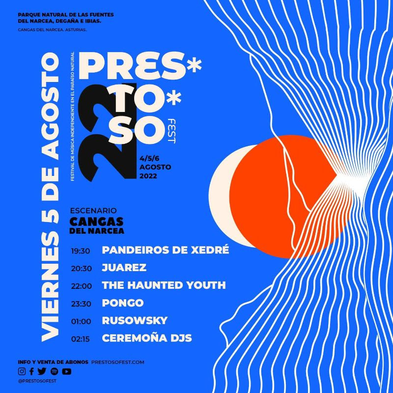 Cartel por días y horarios del Prestoso Fest 2022