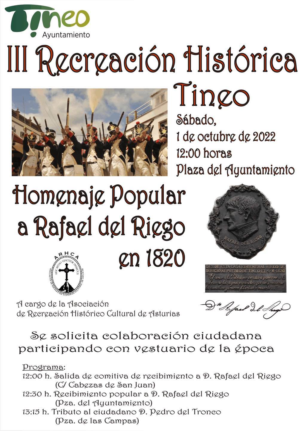 Recreación y homenaje a Rafael del Riego en Tineo