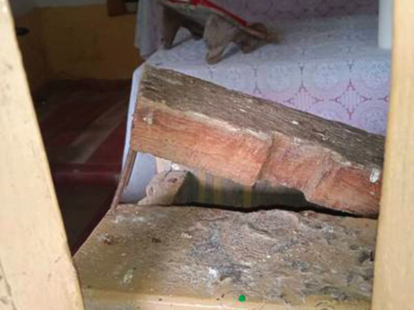 TINEO- Destrozos en la capilla del Cristo de Bárcena